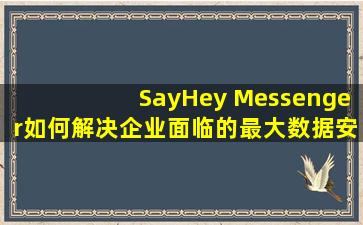 SayHey Messenger如何解决企业面临的最大数据安全风险之一